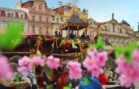 Decoration of Easter market, Old Town Square, Prague